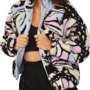 NWT Free People Hit the slopes - Rocky Ridge - Fleece Jacket - Multi Butterfly